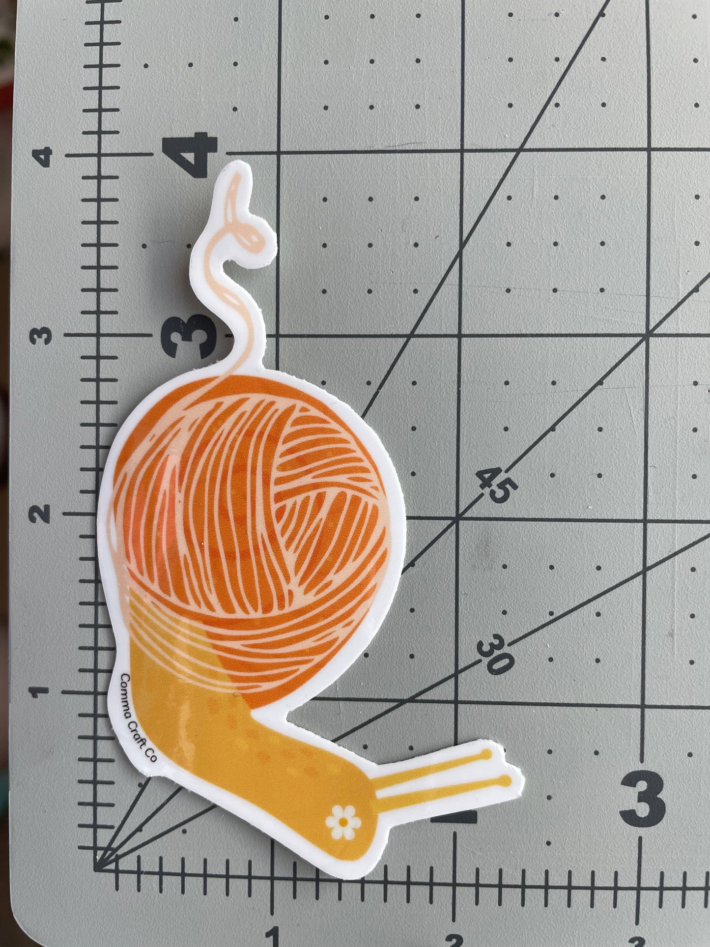 Vinyl Sticker - Yarn Snail Orange