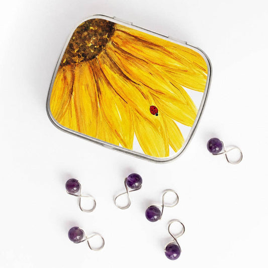 Sunflower Stitch Marker Tin