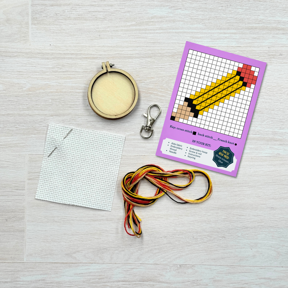 'Thank you, Teacher!'(pencil) Mini Matchbox Cross Stitch Kit