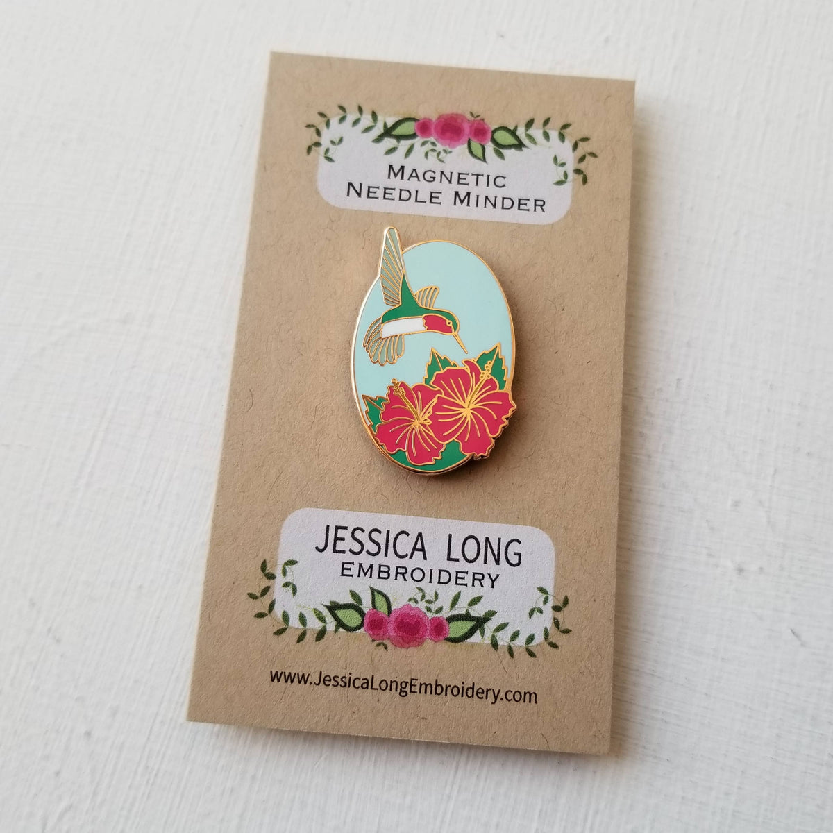 Hummingbird Enamel Needle Minder