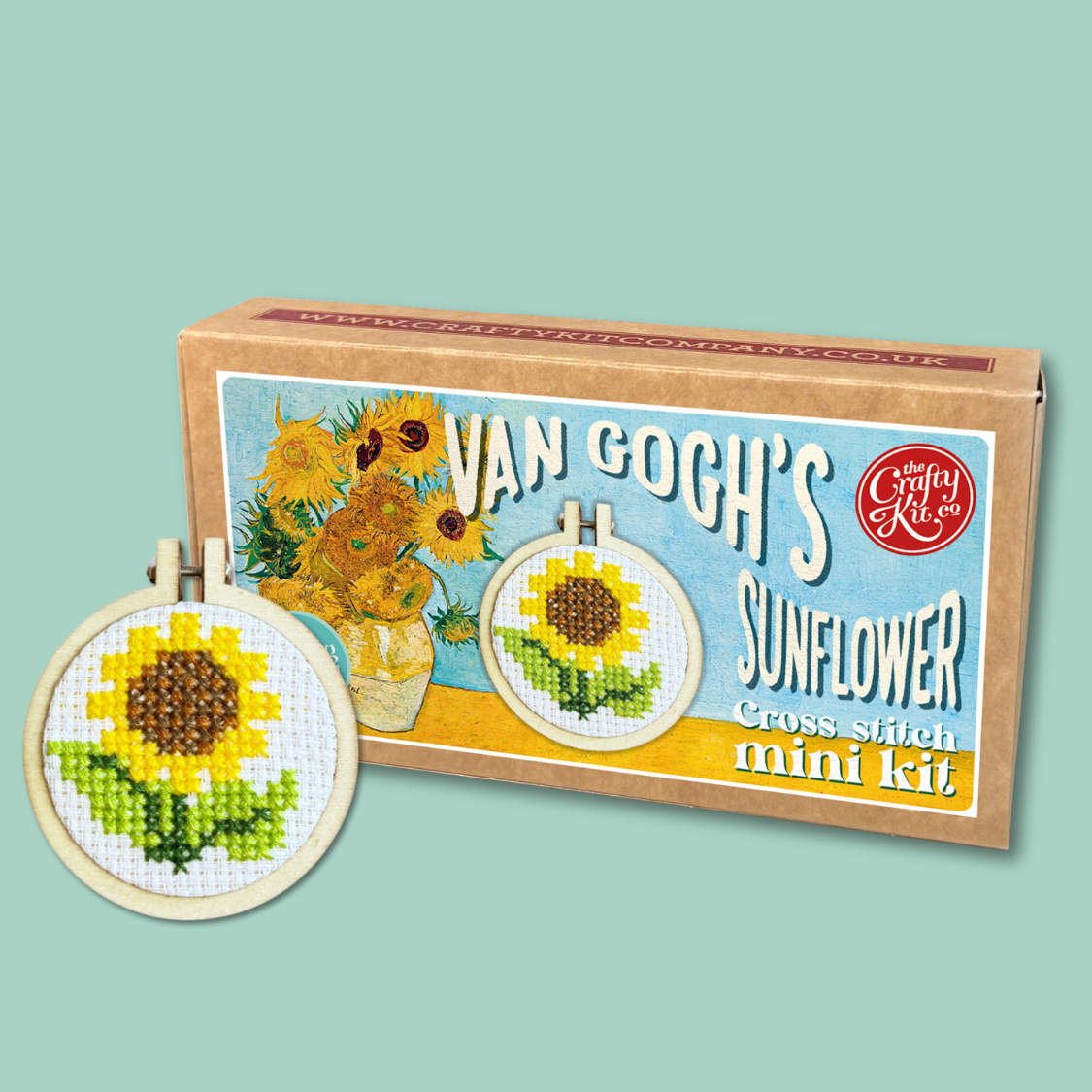 Van Gogh's Sunflower Mini Matchbox Cross Stitch Kit