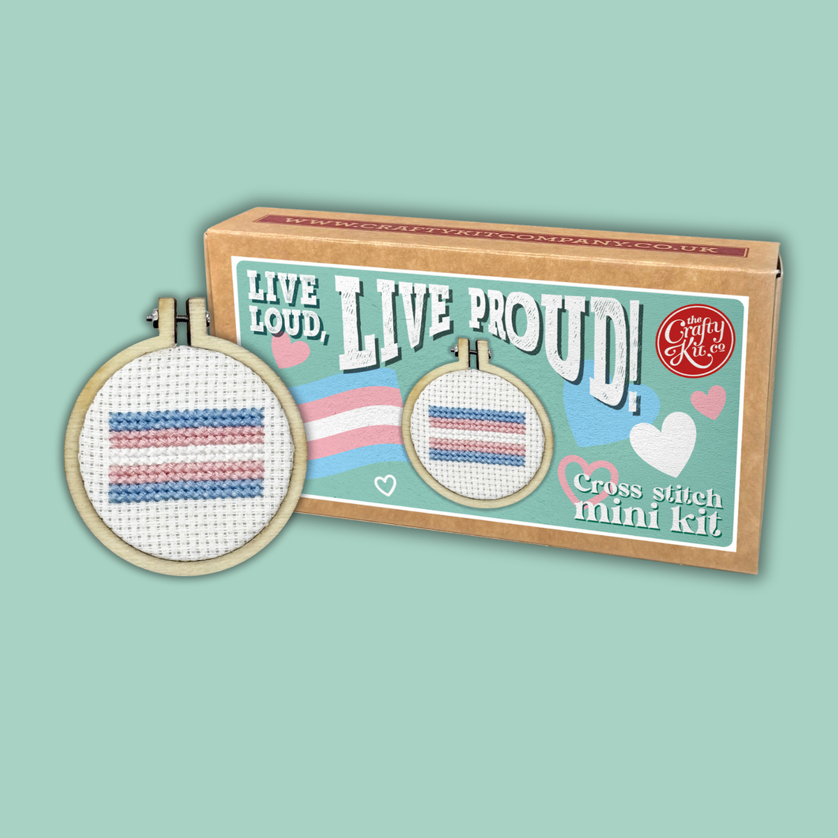 'Live Loud, Live Proud' Mini Matchbox Cross Stitch Kit