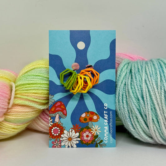 Hexagon Knitting Stitch Markers Set