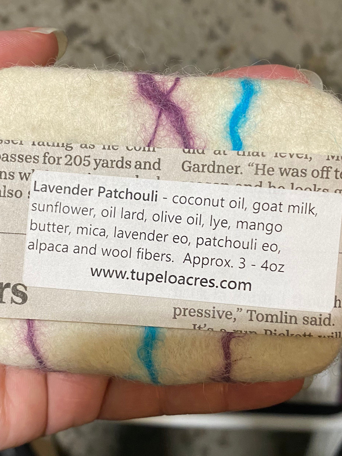 Tupelo Acres Soap - Felted Goat Milk