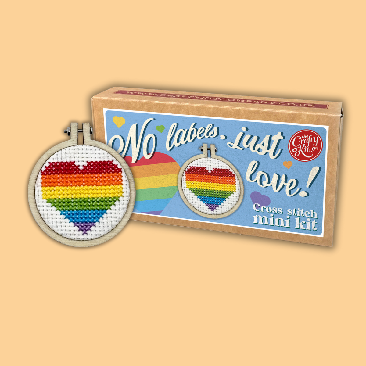 'No Labels, Just Love' Mini Matchbox Cross Stitch Kit