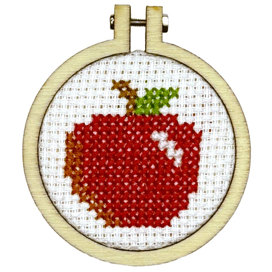 'Thank you, Teacher!' (apple) Mini Matchbox Cross Stitch Kit