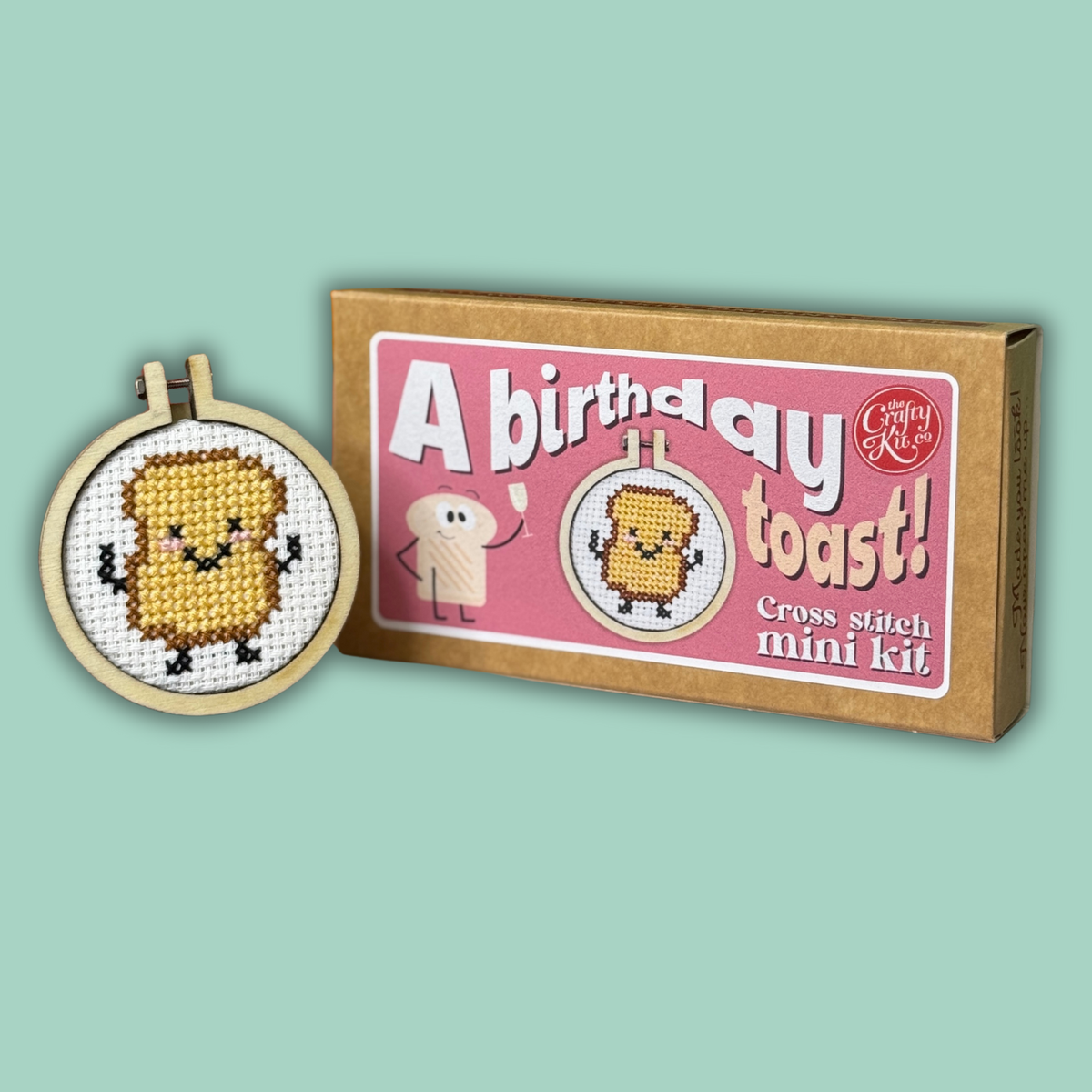 'A Birthday Toast' Mini Matchbox Cross Stitch Kit