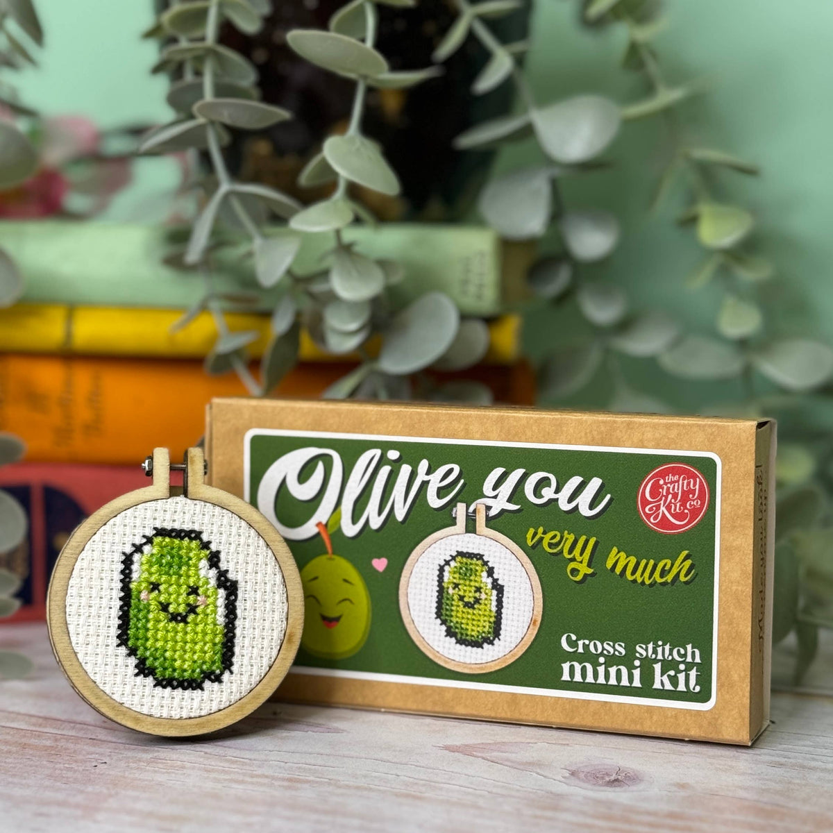 'Olive You Very Much' Mini Matchbox Cross Stitch Kit