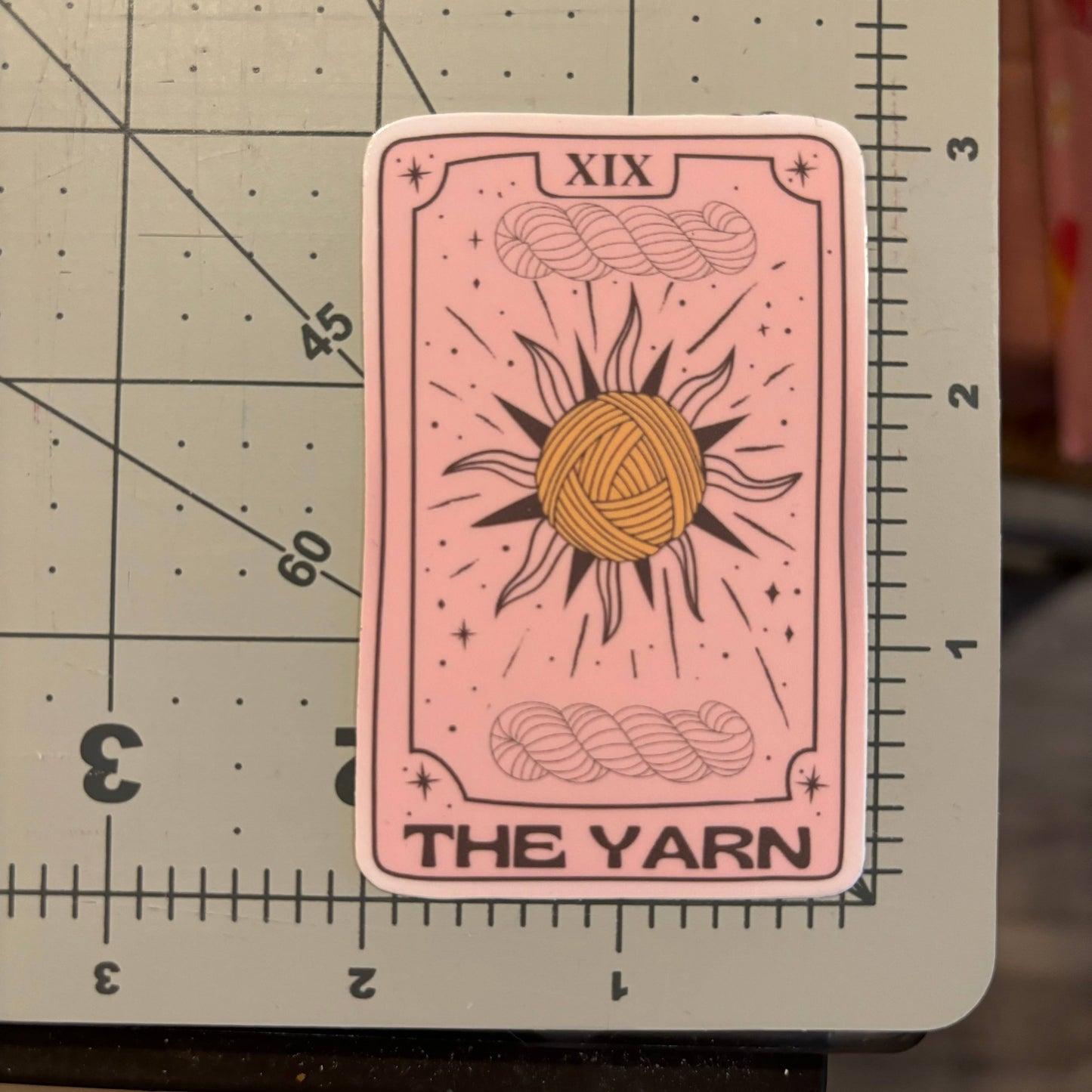 The Yarn Tarot Card Sun Vinyl Sticker