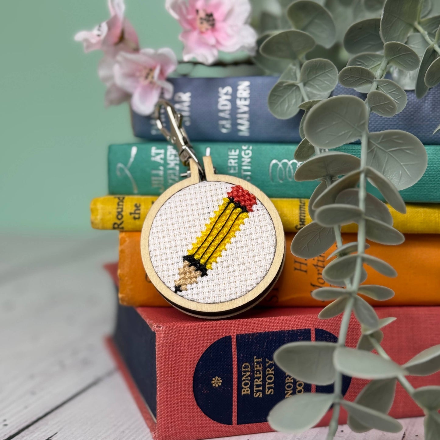 'Thank you, Teacher!'(pencil) Mini Matchbox Cross Stitch Kit