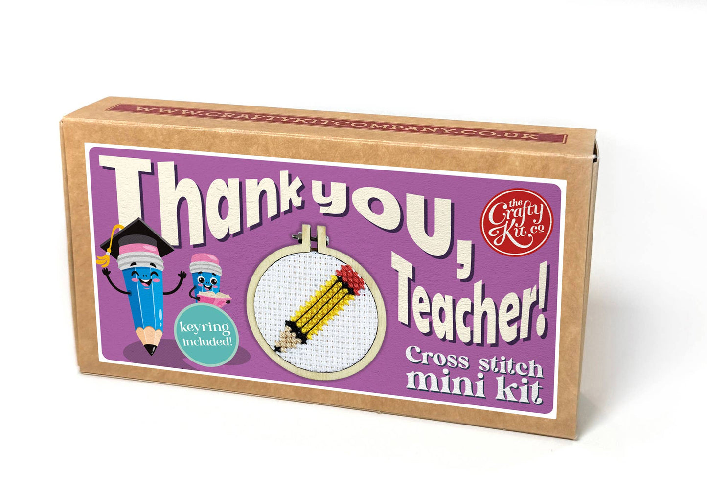 'Thank you, Teacher!'(pencil) Mini Matchbox Cross Stitch Kit