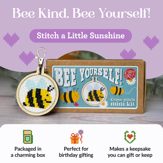 'Bee Yourself!' Mini Matchbox Cross Stitch Kit