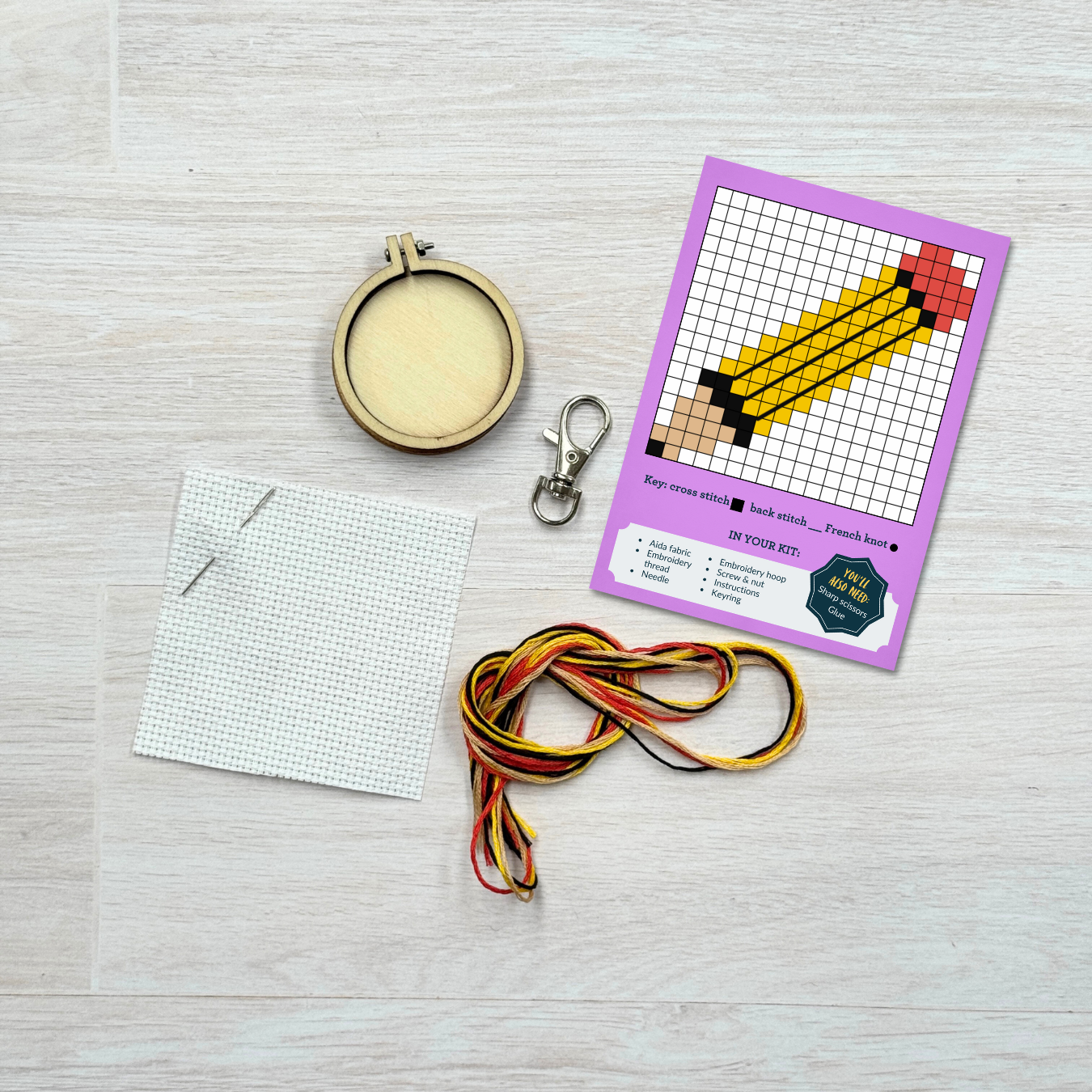 'Thank you, Teacher!'(pencil) Mini Matchbox Cross Stitch Kit