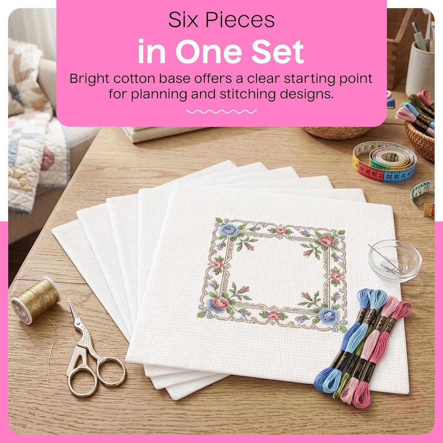Blank Needlepoint Canvas Sheets Set of 6 13 Mesh Mono Canvas