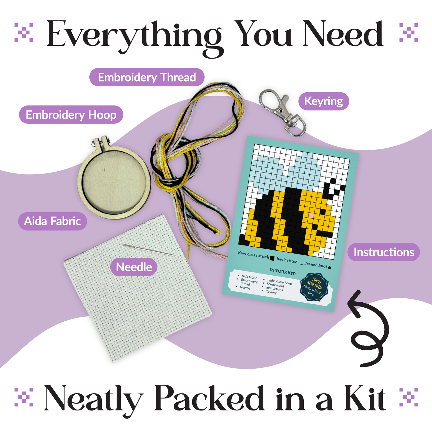 'Bee Yourself!' Mini Matchbox Cross Stitch Kit