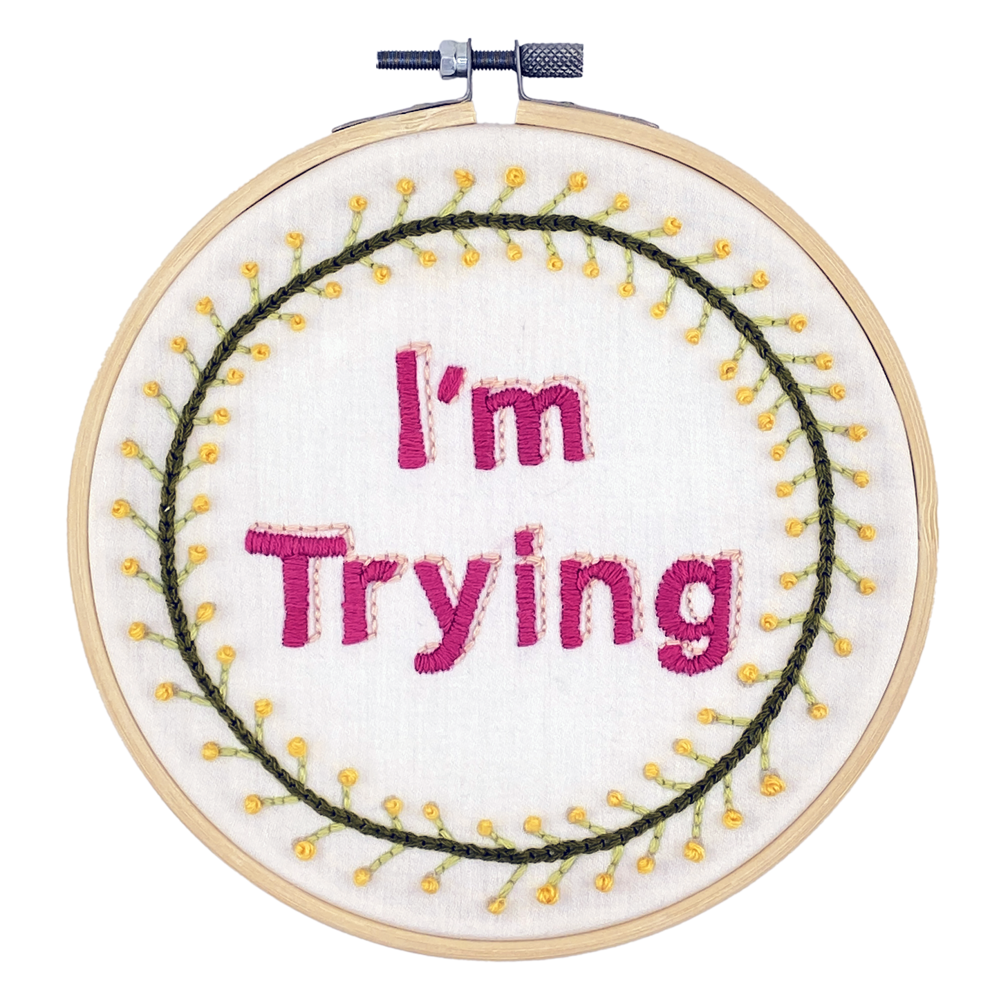 I'm Trying Embroidery Kit