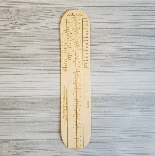 Socks Rule! - Ruler for Measuring Adult Socks