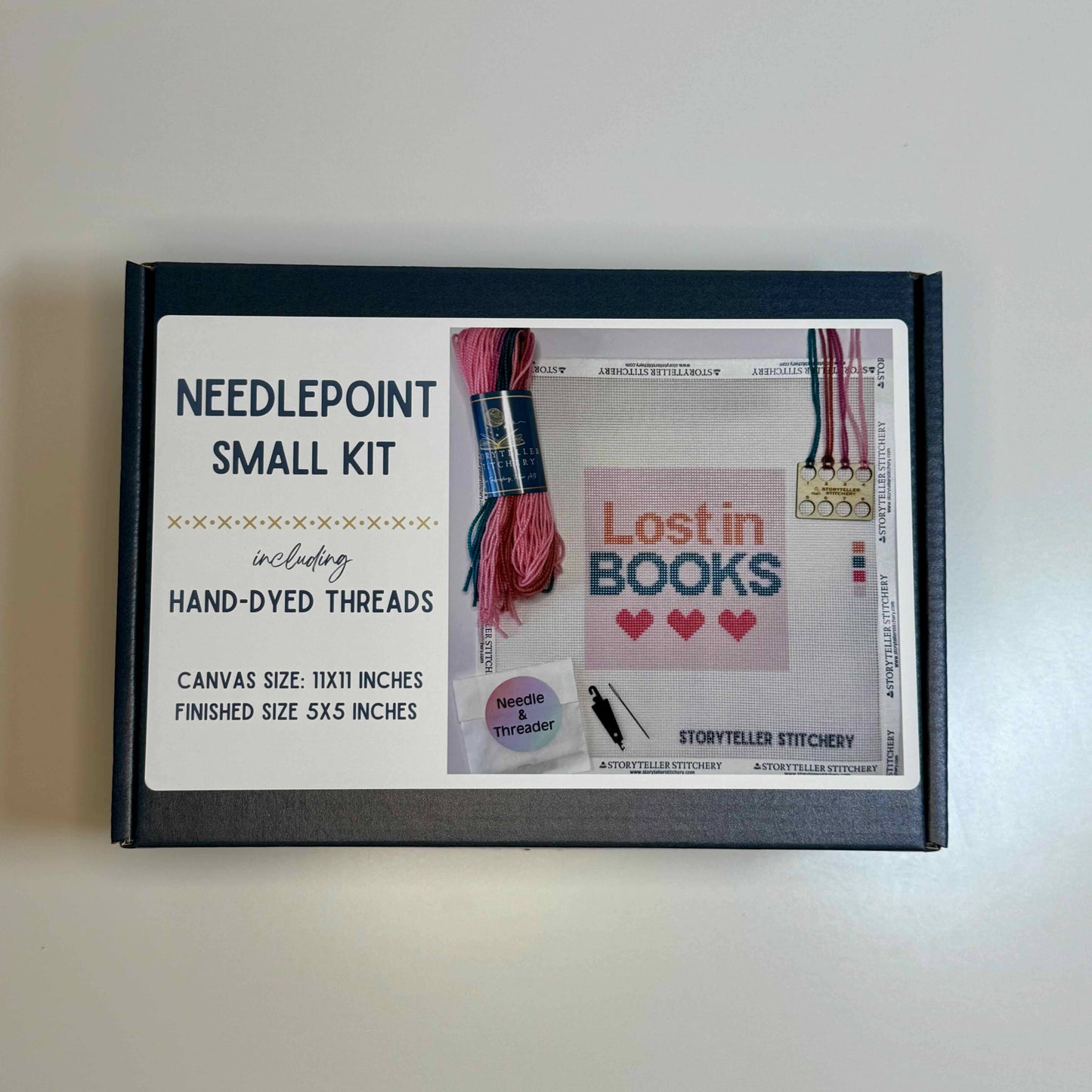 Lost in Books — Modern Needlepoint Kit (Small Design)