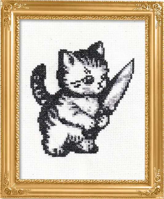 Stabby Kitty Deluxe Cross Stitch Kit