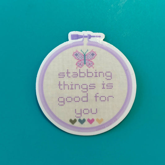 Stabbing Things is Good For You Vinyl Sticker