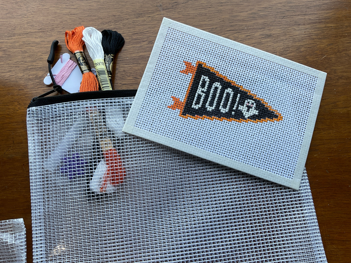 Boo! Pennant - Hand Painted Needlepoint Kit