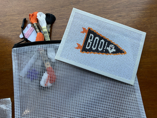 Boo! Pennant - Hand Painted Needlepoint Kit
