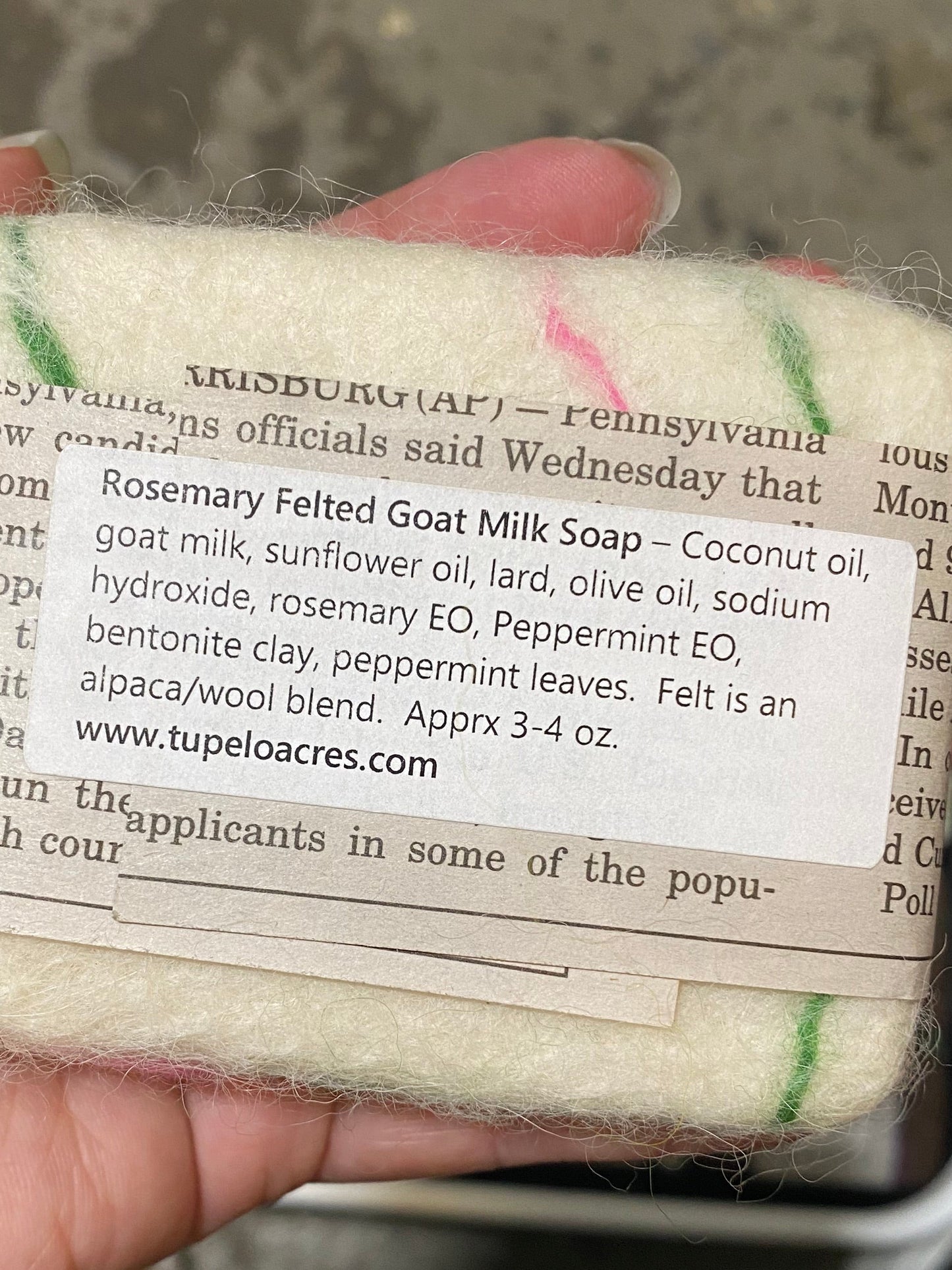 Tupelo Acres Soap - Felted Goat Milk
