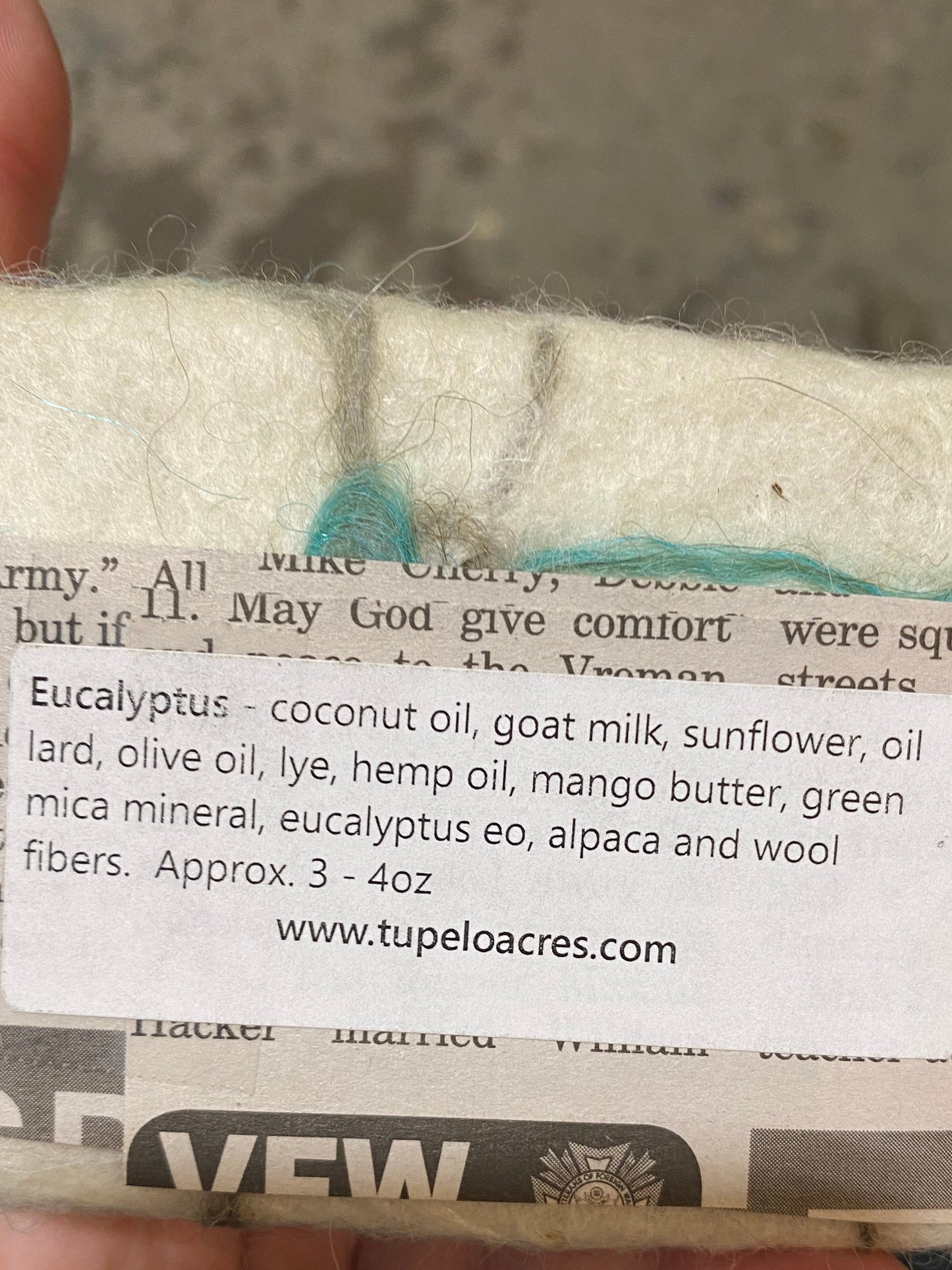 Tupelo Acres Soap - Felted Goat Milk