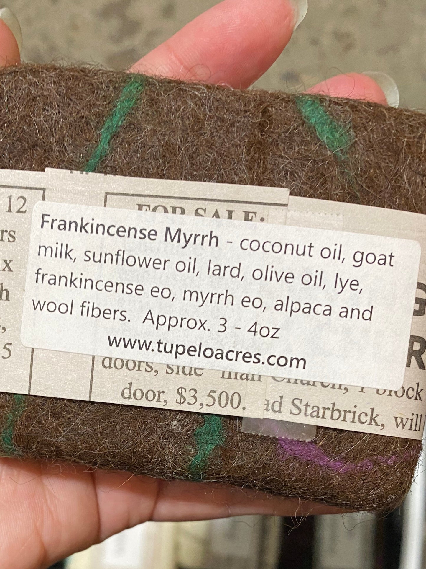 Tupelo Acres Soap - Felted Goat Milk
