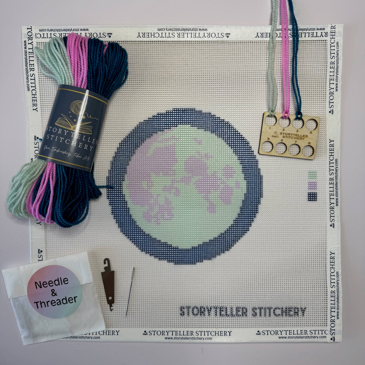 Full Moon Rising — Modern Needlepoint Kit (Small Design)