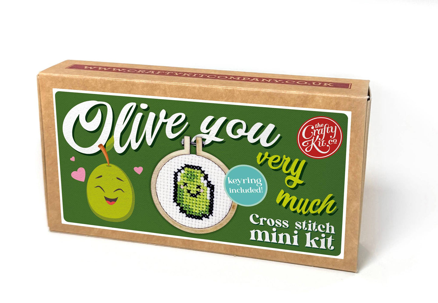 'Olive You Very Much' Mini Matchbox Cross Stitch Kit