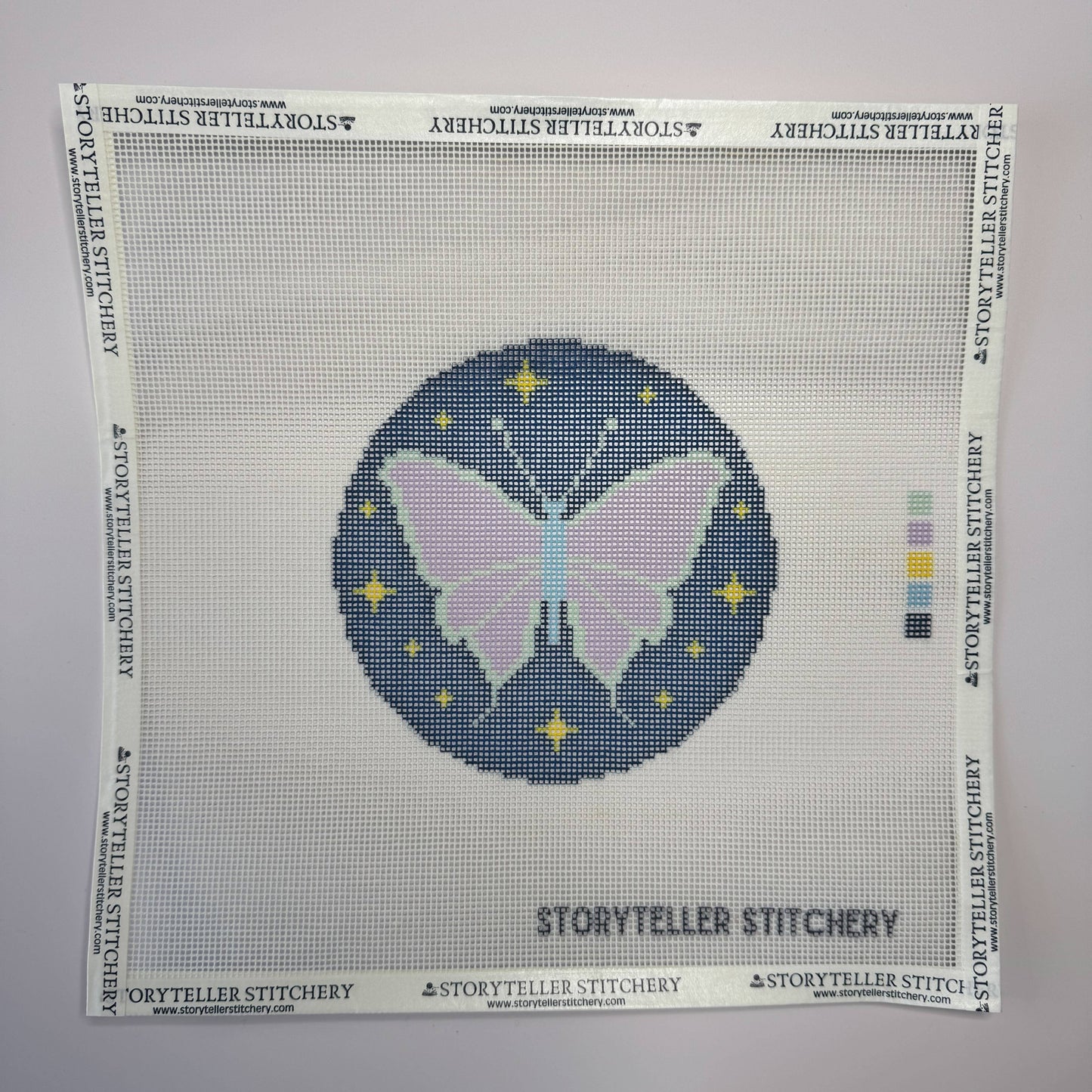 Lunar Moth — Printed Needlepoint Canvas (Small)