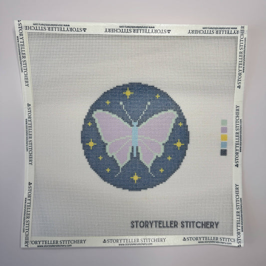 Lunar Moth — Printed Needlepoint Canvas (Small)
