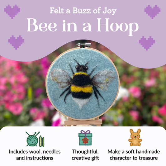 Bee in a Hoop Needle Felting Craft Kit