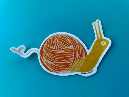 Vinyl Sticker - Yarn Snail Orange