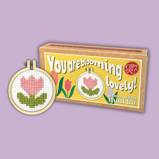 'You're Blooming Lovely!' Mini Matchbox Cross Stitch Kit